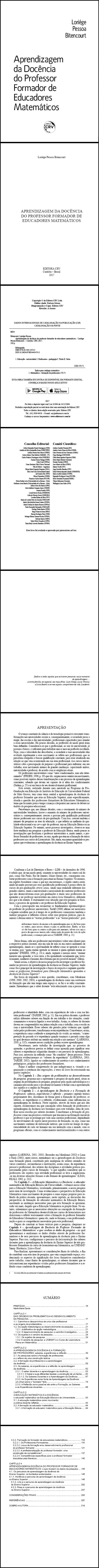 APRENDIZAGEM DA DOCÊNCIA DO PROFESSOR FORMADOR DE EDUCADORES MATEMÁTICOS